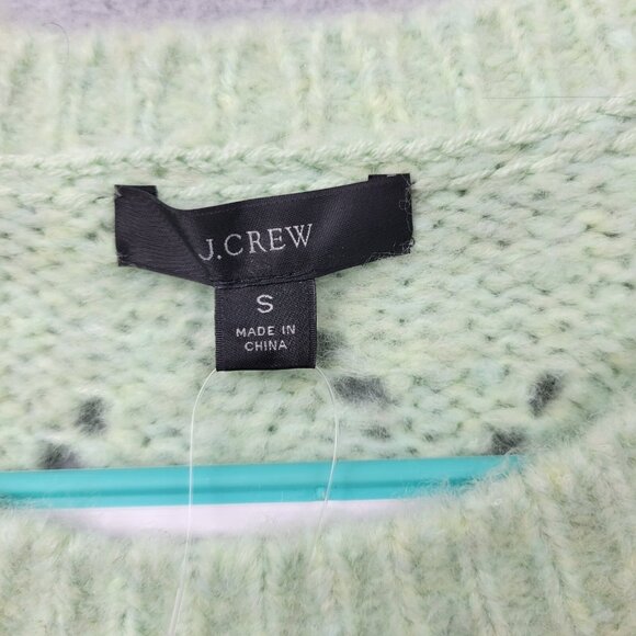 J Crew Sweater Womens Small Pointelle Knit Mint Green Puff Sleeve BJ595 New - Picture 6 of 12